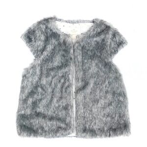 Kate Spade Gray Faux Fur Vest